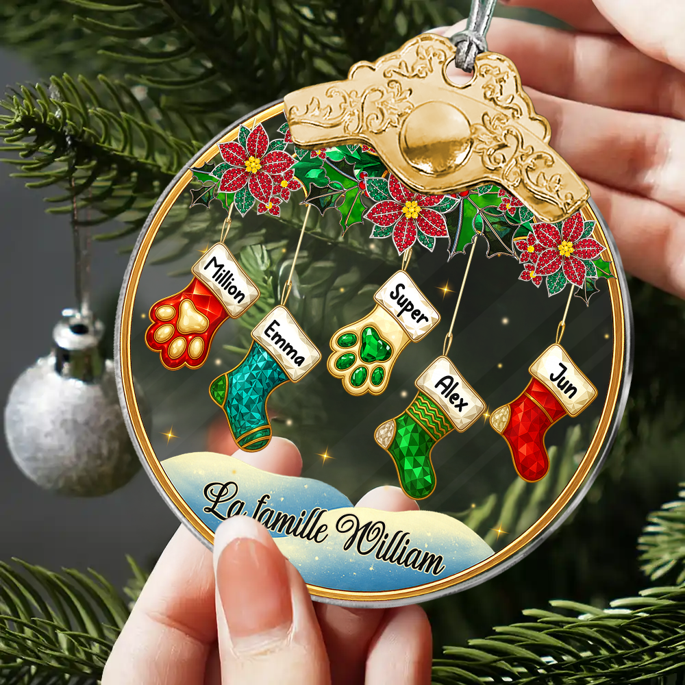 Famille De Noël – Ornement Photo Personnalisé