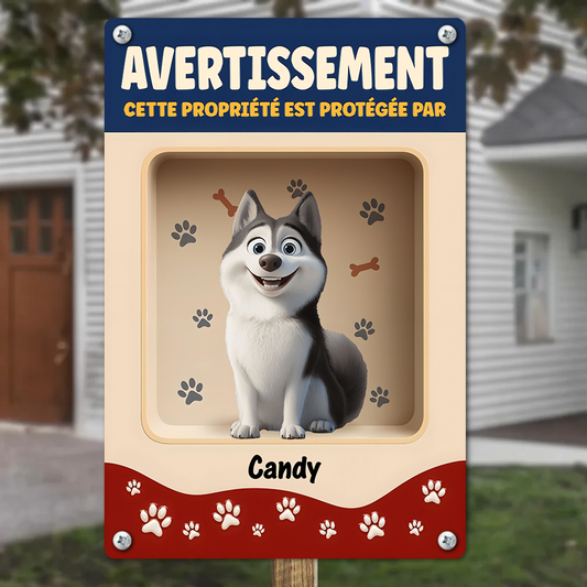 Avertissement Cette PROPRIÉTÉ EST PROTÉGÉE PAR - Plaque En Métal Personnalisée