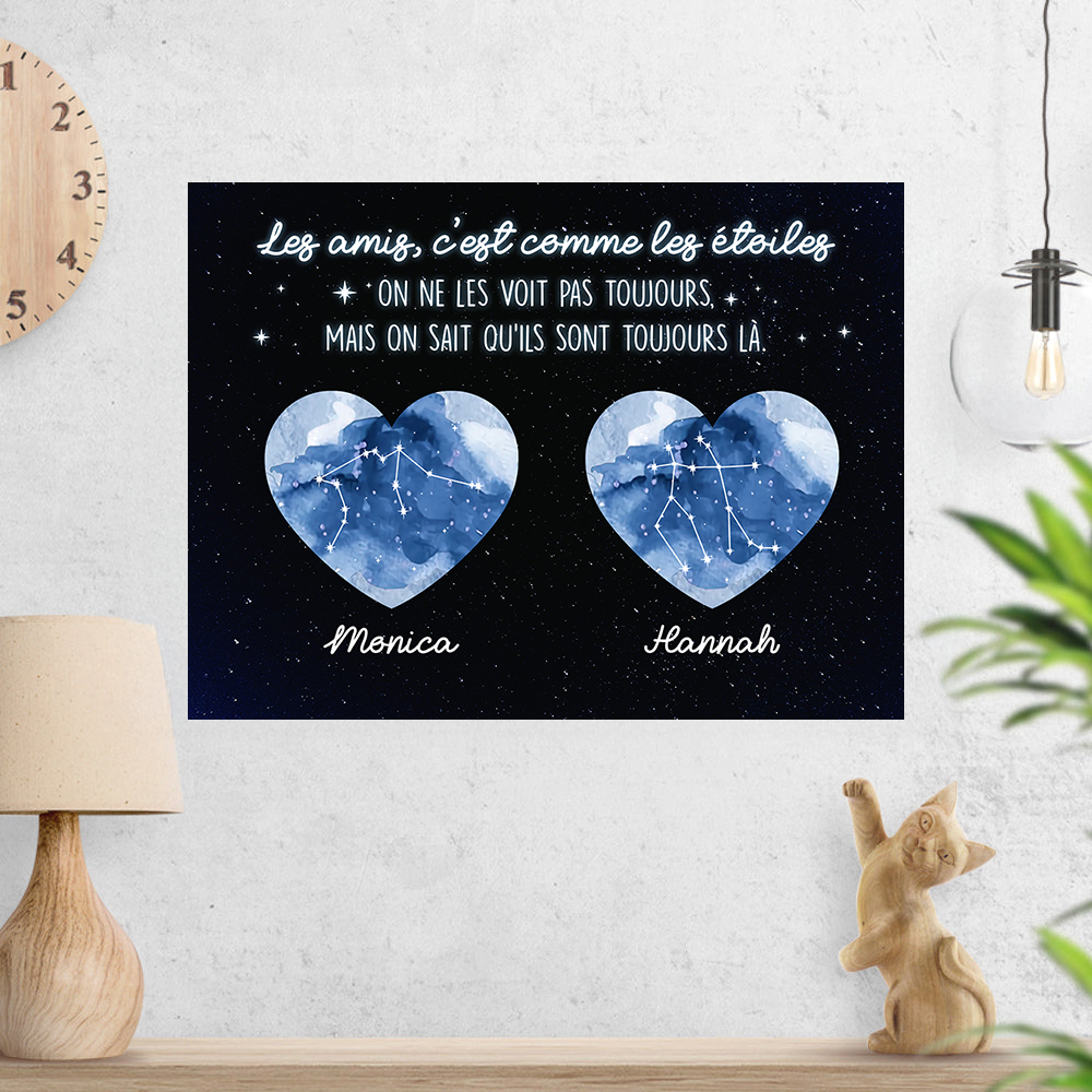 Regarde Les Étoiles - Impression Sur Toile Personnalisée - Cadeau Familial