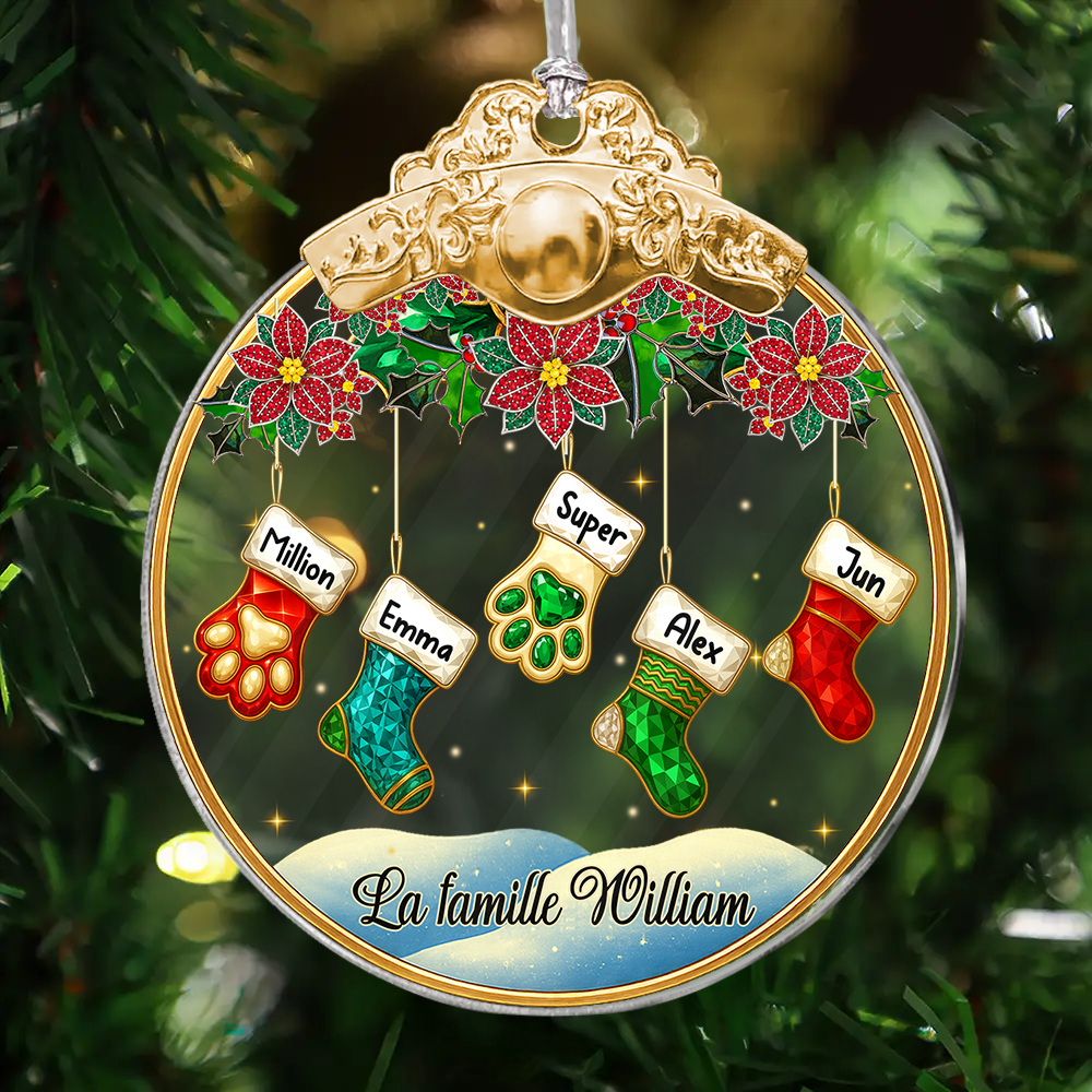 Famille De Noël – Ornement Photo Personnalisé