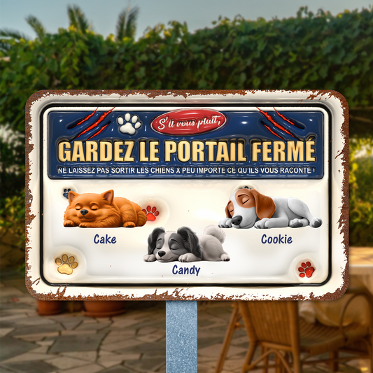 Ne Laissez Pas Sortir Le Chien – Plaque En Métal Personnalisée