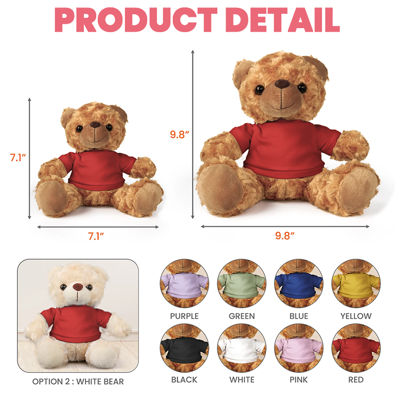Je Serai Toujours Avec Toi - Oursons En Peluche Avec T-shirt Personnalisé
