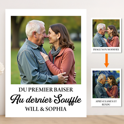 Du Premier Baiser Au Dernier Souffle - Impression Sur Toile Personnalisée - Cadeau Familial