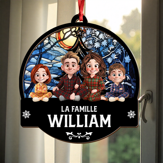 La Famille - Ornement Attrape-Soleil Personnalisé À Suspendre À La Fenêtre