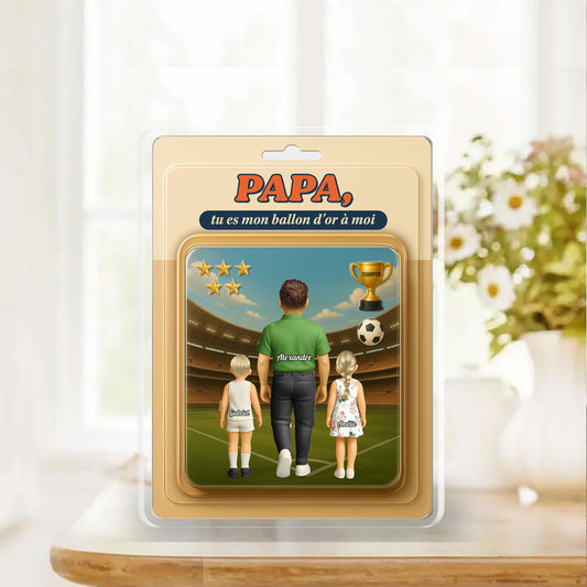 Le Meilleur Papa Bonne Fête Des Pères - Plaque en Acrylique avec Figurine Personnalisé