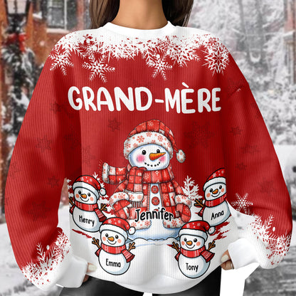 Pull de Noël Moche Personnalisé – Motif Bonhomme De Neige, Drôle Et Original