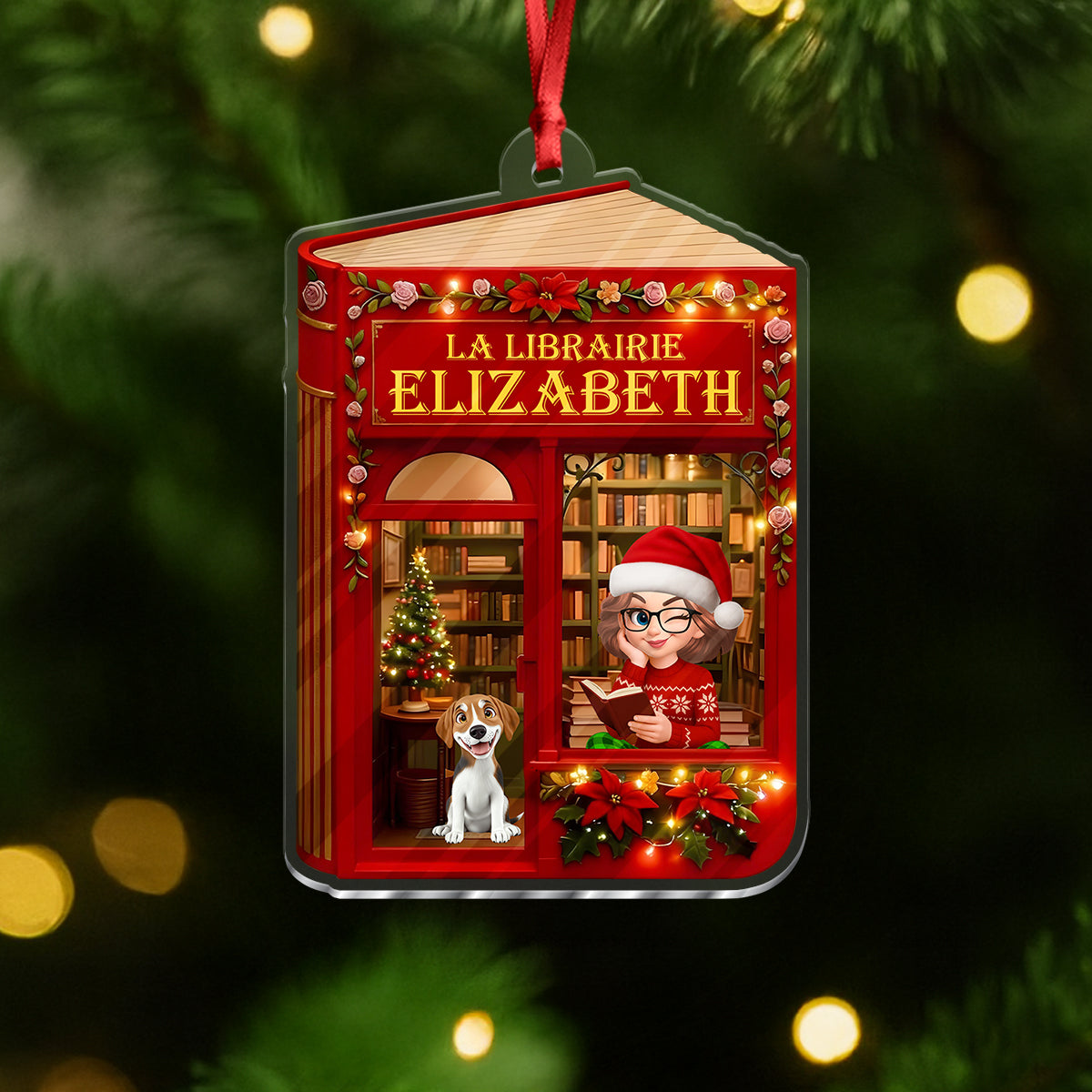 2025 Noël La Librairie - Ornement Acrylique Personnalisé