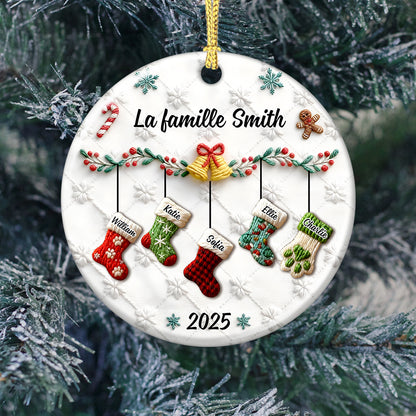 Famille Joyeux Noël Version - Ornement Joyeux Noël