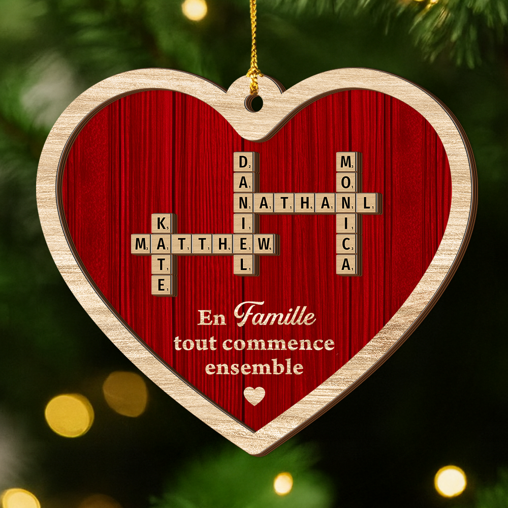 En Famille, Tout Commence Ensemble - Ornement Attrape-Soleil Personnalisé À Suspendre À La Fenêtre