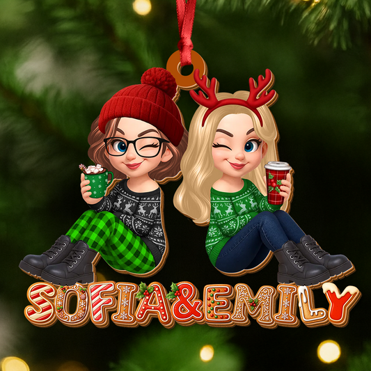 Ornement De Noël Wooden Friends  – Modèle À Deux Couches