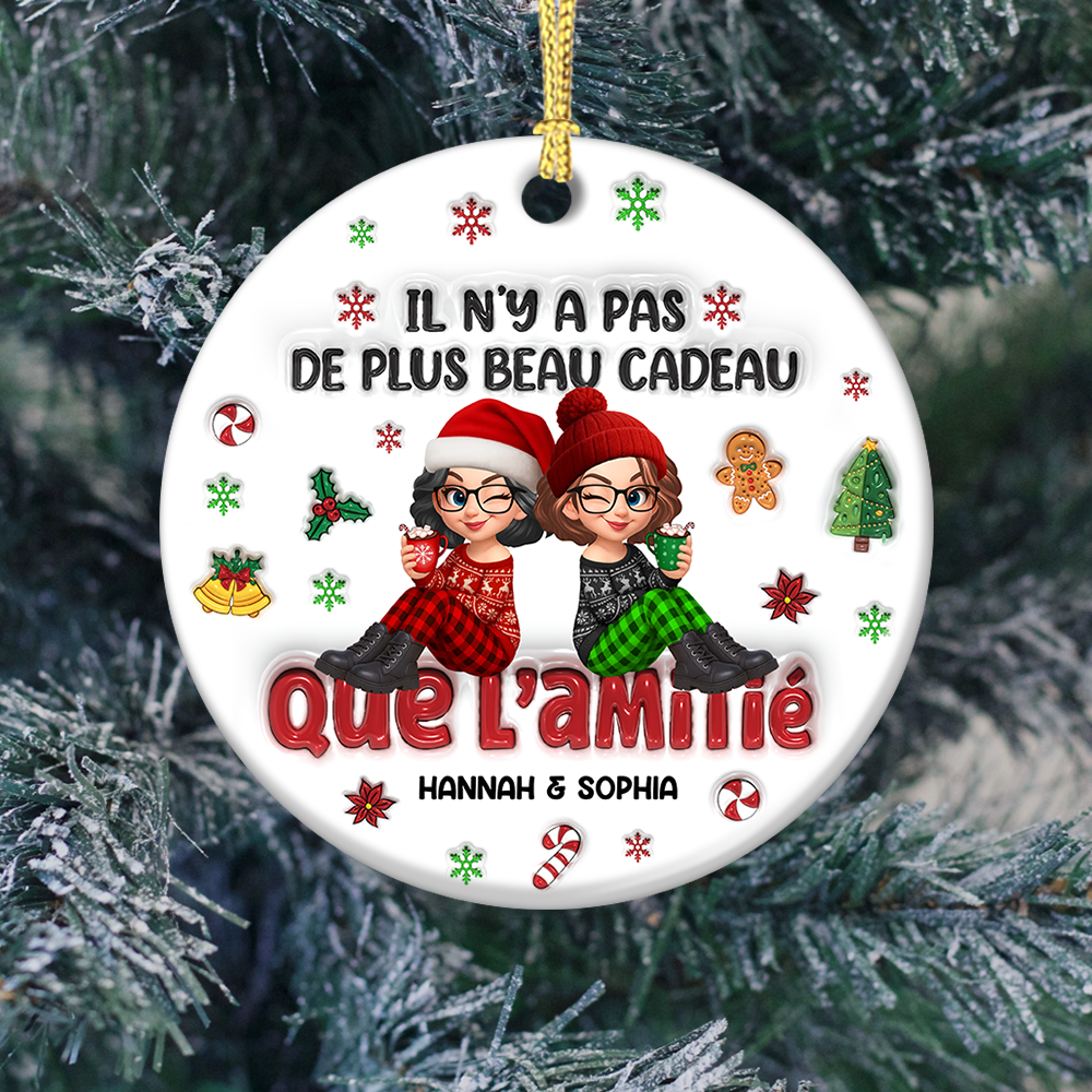 Il N’y A Pas De Plus Beau Cadeau Que L’amitié  – Version éternelle - Ornement Joyeux Noël