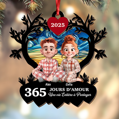 Un An Passé, Mille Souvenirs À Venir - Ornement Attrape-Soleil Personnalisé À Suspendre À La Fenêtre