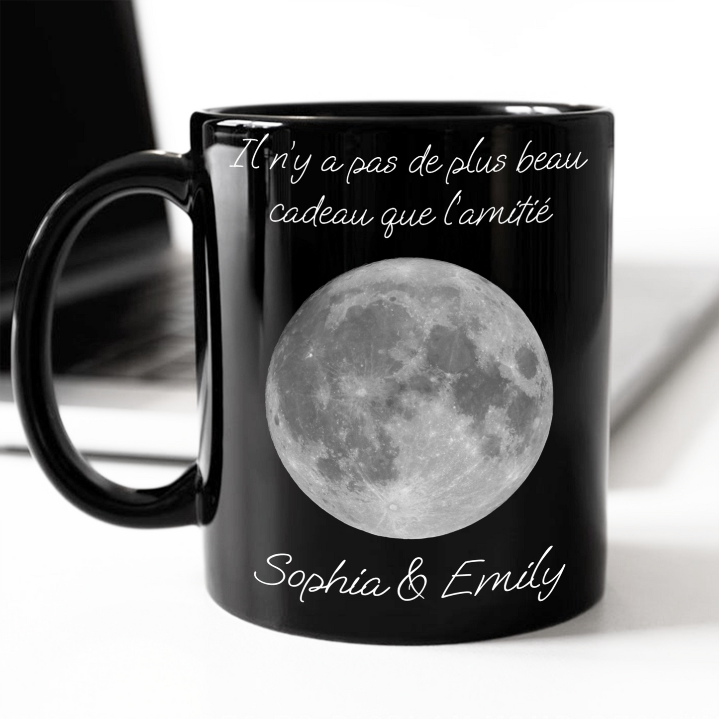 Noir Mug Il N’y A Pas De Plus Beau Cadeau Que L’amitié - Noir Mug Personnalisé