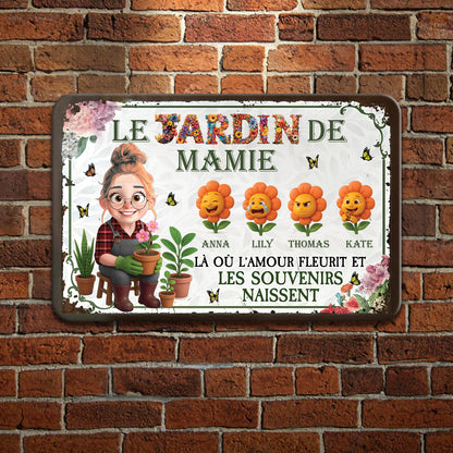 Le Jardin De Mamie – Plaque En Métal Personnalisée