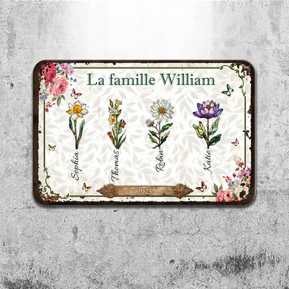 La Famille - Plaque En Métal Personnalisée