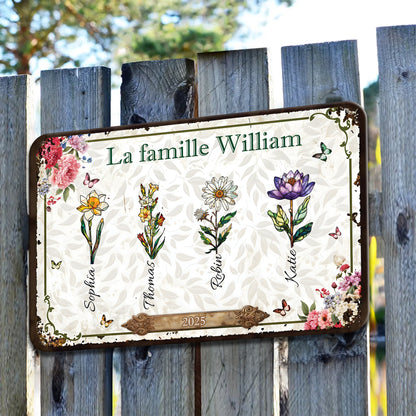 La Famille - Plaque En Métal Personnalisée