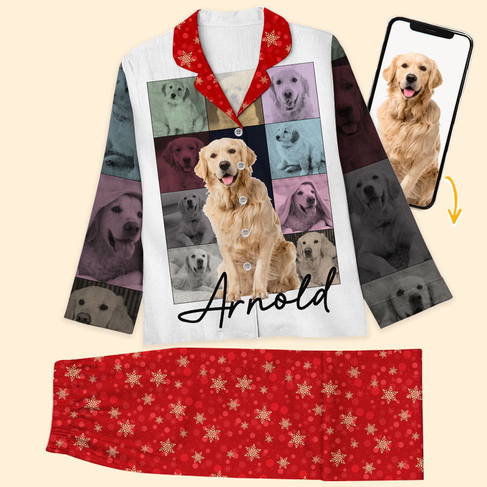 Set Pyjama Personnalisé avec Photo de Chien & Chat - Cadeaux de Noël pour Amoureux des Animaux