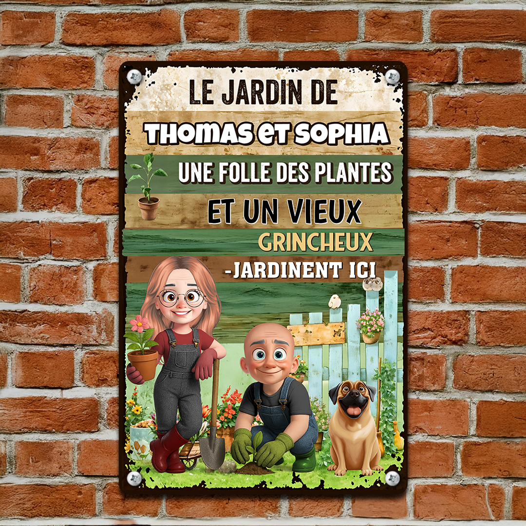 Jardin Une Folle Des Plantes – Plaque En Métal Personnalisée