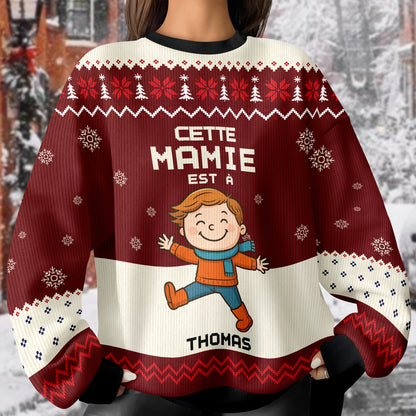 Cette Mamie Est À – Motif Bonhomme De Neige, Drôle Et Original