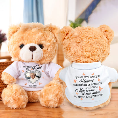 Serre Cet Ourson Souvenir - Ours En Peluche en T-shirt Personnalisé avec Photo