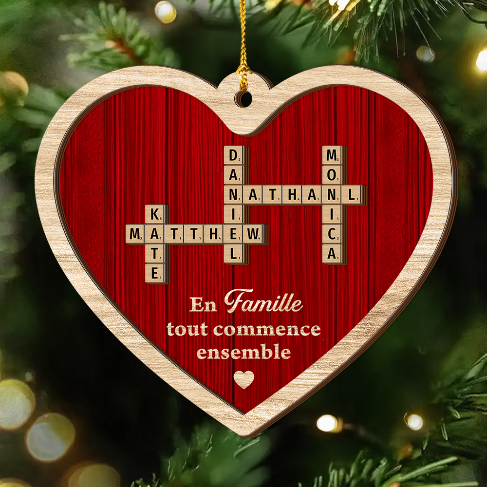 En Famille, Tout Commence Ensemble - Ornement Attrape-Soleil Personnalisé À Suspendre À La Fenêtre