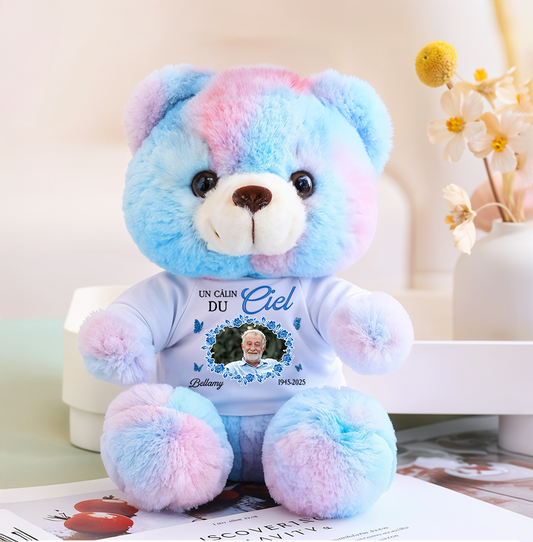 Un Câlin Du Ciel - Ours En Peluche en T-shirt Personnalisé avec Photo