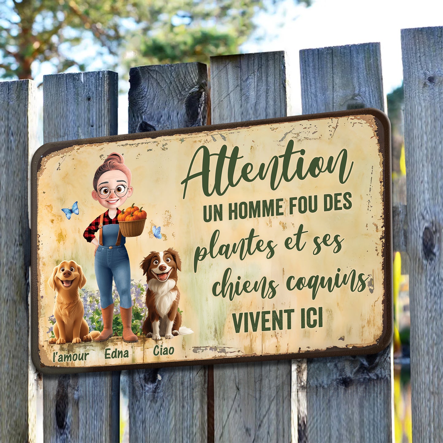 Bienvenue Au Jardin – Plaque En Métal Personnalisée