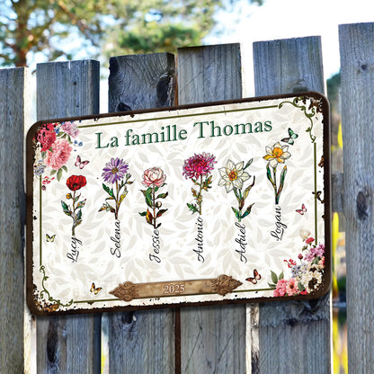 La Famille - Plaque En Métal Personnalisée