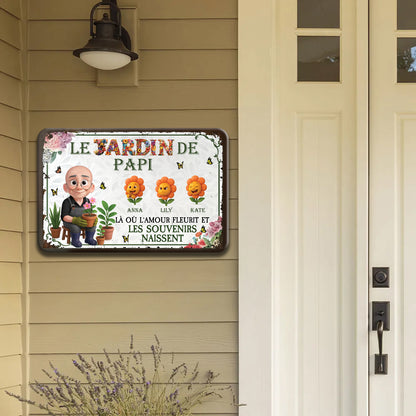 Le Jardin De Papi – Plaque En Métal Personnalisée