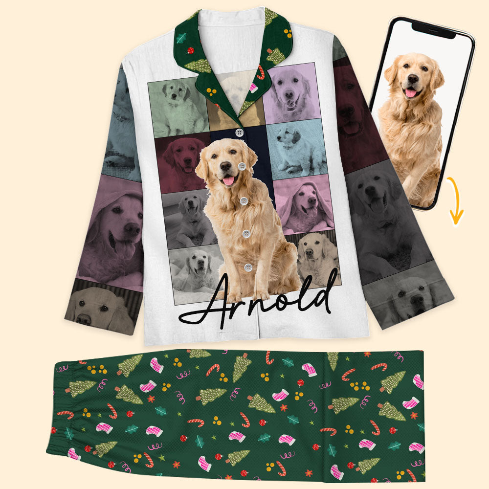 Set Pyjama Personnalisé avec Photo de Chien & Chat - Cadeaux de Noël pour Amoureux des Animaux