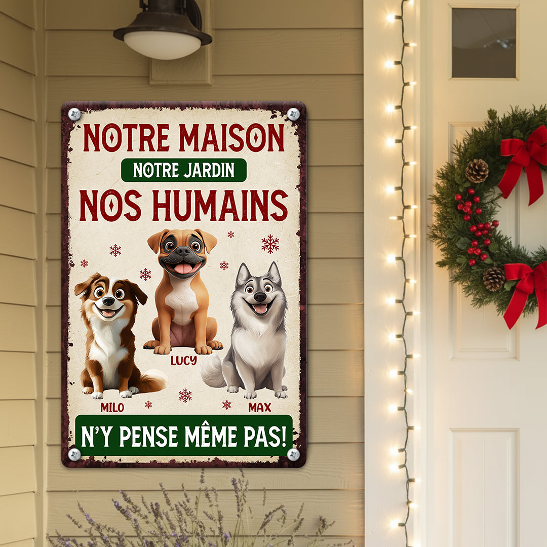 Notre Maison Notre Jardin- Plaque En Métal Personnalisée