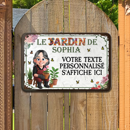 Le Jardin De Mamie – Plaque En Métal Personnalisée