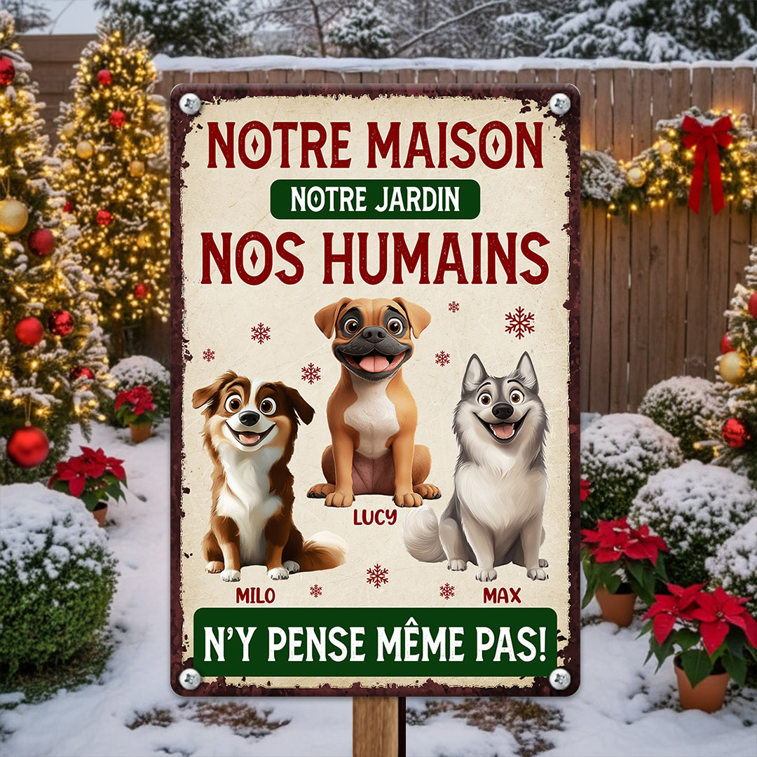 Notre Maison Notre Jardin- Plaque En Métal Personnalisée