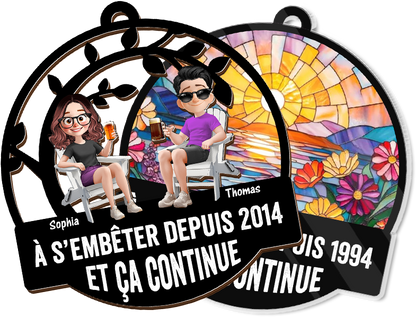À S’embêter Depuis - Ornement Attrape-Soleil Personnalisé À Suspendre À La Fenêtre