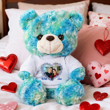 Joyeuse Saint-Valentin - Ours En Peluche en T-shirt Personnalisé avec Photo