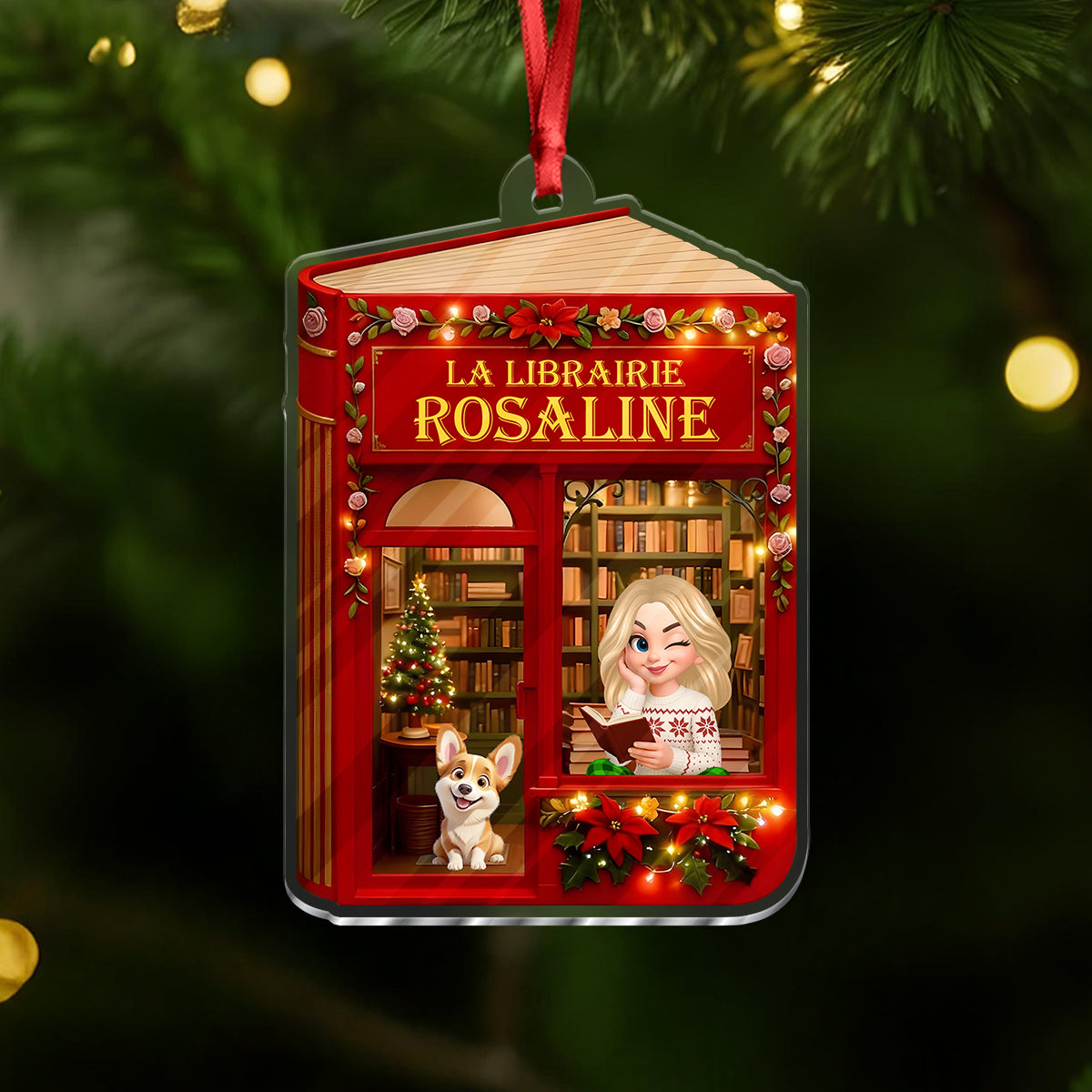 2025 Noël La Librairie - Ornement Acrylique Personnalisé