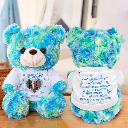 Serre Cet Ourson Souvenir - Ours En Peluche en T-shirt Personnalisé avec Photo