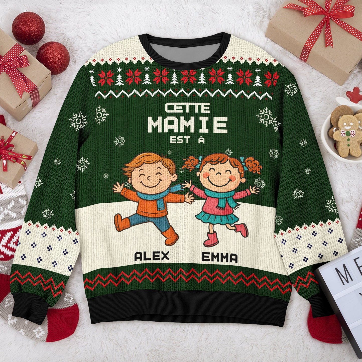 Cette Mamie Est À – Motif Bonhomme De Neige, Drôle Et Original