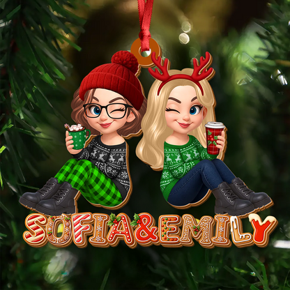 Ornement De Noël Wooden Friends  – Modèle À Deux Couches