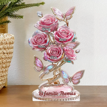 Fleurs pour Maman - Plaque Acrylique en Forme Personnalisée