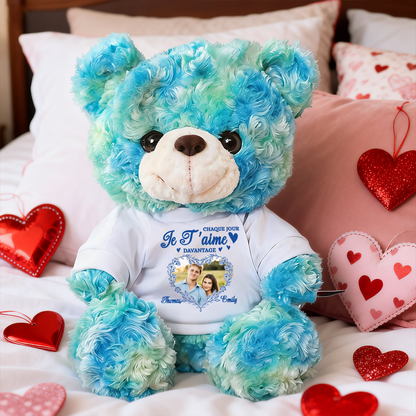 Joyeuse Saint-Valentin Mon Amours - Ours En Peluche en T-shirt Personnalisé avec Photo