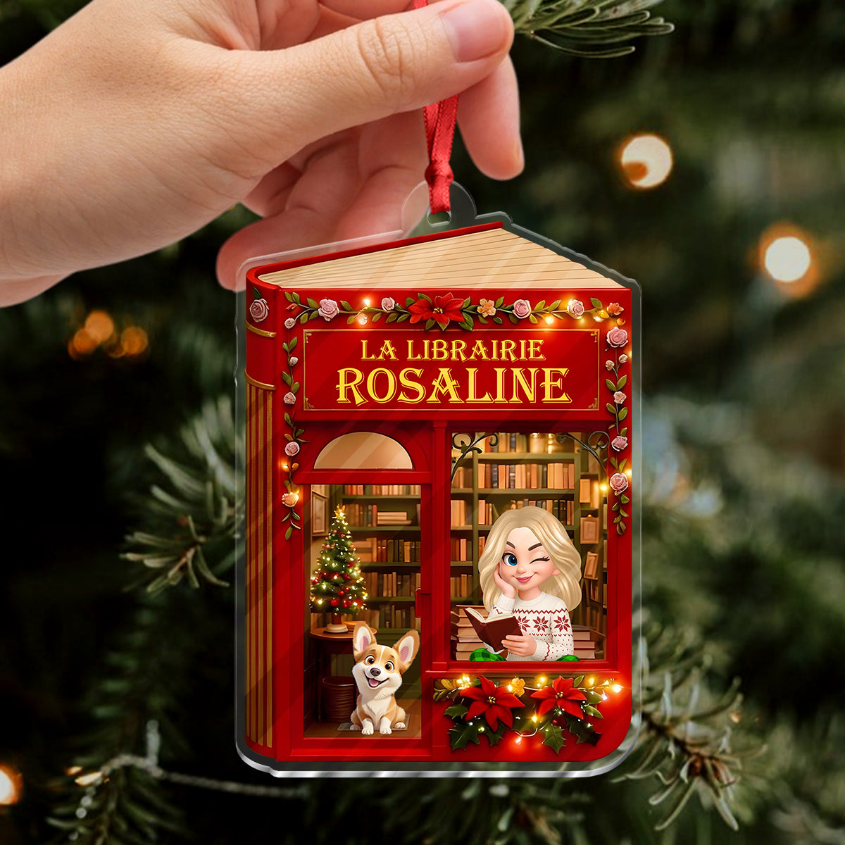 2025 Noël La Librairie - Ornement Acrylique Personnalisé