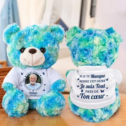 Si jJe Te Manque, Serre Cet Ours - Ours En Peluche en T-shirt Personnalisé avec Photo