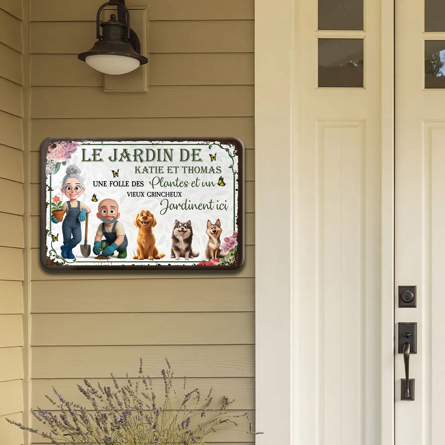 Une Folle Des Plantes Et Un Vieux Grincheux – Plaque En Métal Personnalisée