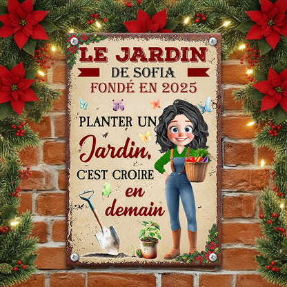 Le Jardin De Noël – Plaque En Métal Personnalisée