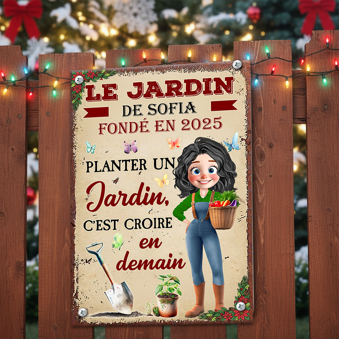 Le Jardin De Noël – Plaque En Métal Personnalisée