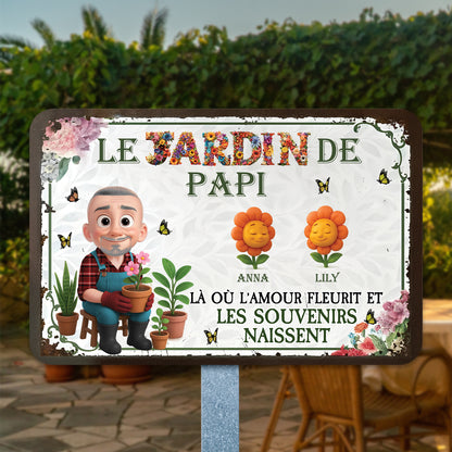 Le Jardin De Papi – Plaque En Métal Personnalisée