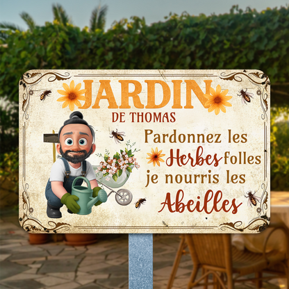 Pardonnez Les Herbes Folles – Plaque En Métal Personnalisée