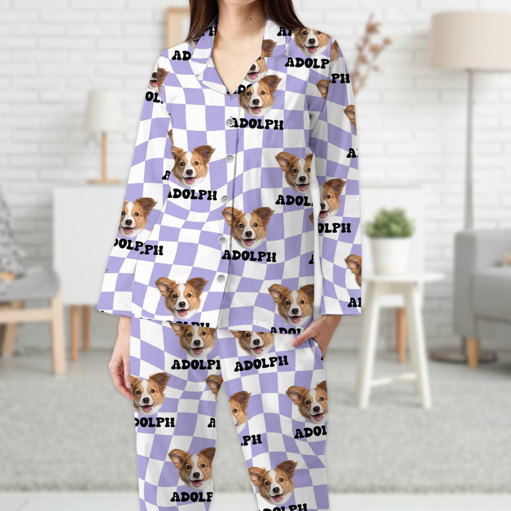 Pyjama de Noël Personnalisé avec Photo - Pyjama de Noël à Carreaux pour Famille - Ensembles de Pyjama de Noël Assortis