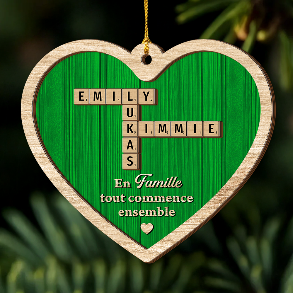 En Famille, Tout Commence Ensemble - Ornement Attrape-Soleil Personnalisé À Suspendre À La Fenêtre